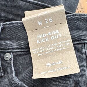 Madewell Black Mid-Rise Kick Out Jeans